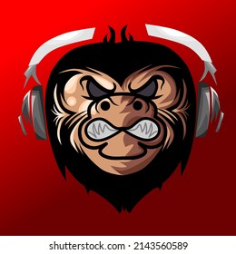 Gorilla esport logo (mascot). Can be used for logo purposes, trademarks, clothing designs, etc.
