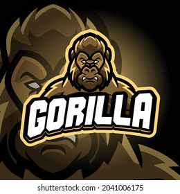 Gorilla Esport logo. Suitable for team logo or esport logo and mascot logo, or tshirt design.