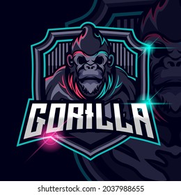 Gorilla E-sport Logo Template Design