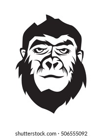 Evil Gorilla Head Mascot Vector Illustration Stock Vector (Royalty Free ...