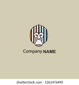 Gorilla face abstract geometric  design created for business logo. Vector illustration.