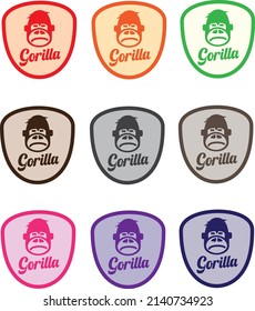 cara de gorila en diferentes colores