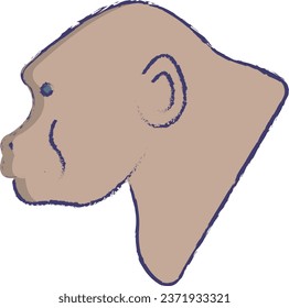 Gorilla face hand drawn vector illustration