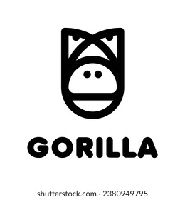 gorilla face head outline logo