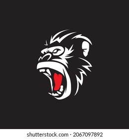 gorilla  face  head  silhouette  monkey  logo  vector  symbol  icon  illustration  design