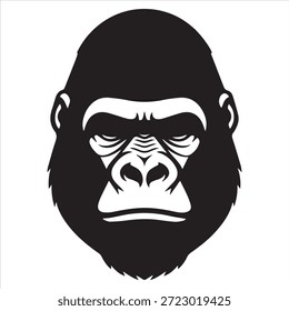Gorilla Gesicht Illustration Vektor einer Silhouette
