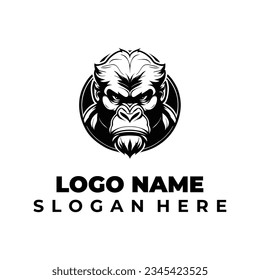 gorilla face logo design concept