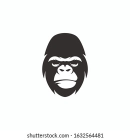 gorilla face logo design vector