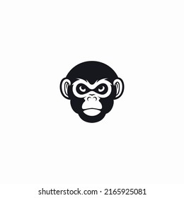 Gorilla face logo vector icon illustration