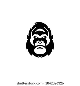 gorilla face vector. monkey gorilla face head black logo image icon vector.