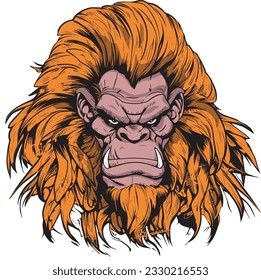 Gorilla with fangs and dreadlocks