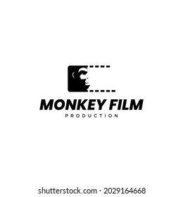 gorilla film production vector logo ,background film cinema