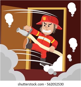 gorilla firefighter smashed door