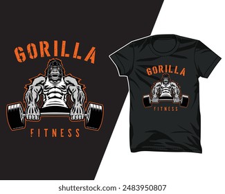 Diseño de camiseta deportiva de fitness Gorilla