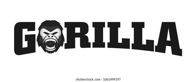 Gorilla and fitness vector logo. Eps 08.