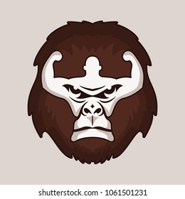 Gorilla and fitness vector logo. Eps 08.