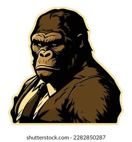 Gorilla Flat Icon Isolated On White Background