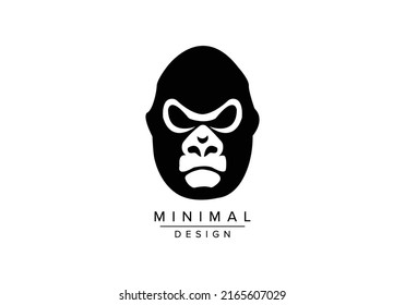 Gorilla front face vector or design logo