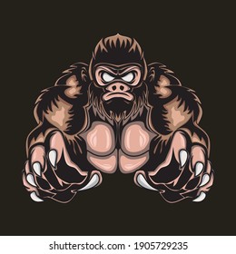 Gorilla game player mascot sport logo design