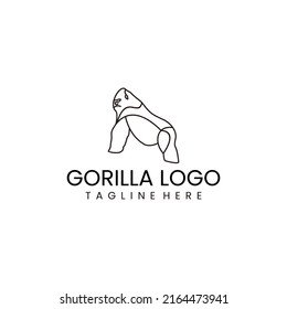 Gorilla geometric polygonal logo vector icon design template