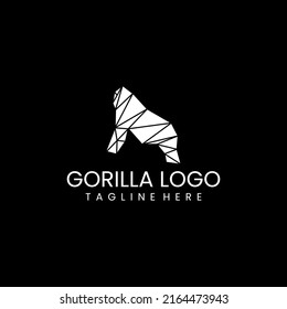 Plantilla de diseño de iconos de vectores de logotipo geométrico de gorila