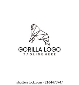 Gorilla geometric polygonal logo vector icon design template