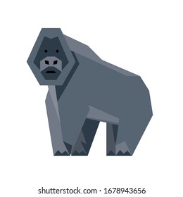 Gorilla geometrische Wildtiere auf weißem Hintergrund Vektorillustration Design