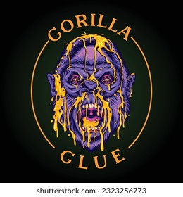 Gorilla glue popular hybrid cannabis strain illustrations vector illustrations for your work logo, merchandise t-shirt, stickers and label designs, poster, greeting cards advertising business 