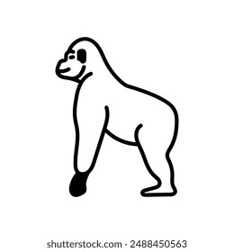 Gorila Glyph Icon, Ilustración vectorial