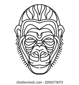 gorilla graphic design vector illustration, art tattoo sketch, hand draw, use in print