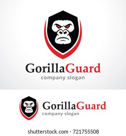 Gorilla Guard Logo Template Design Vector, Emblem, Design Concept, Creative Symbol, Icon