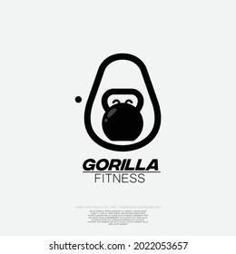 Gorilla gym logo design for your fitness brand and illustration 