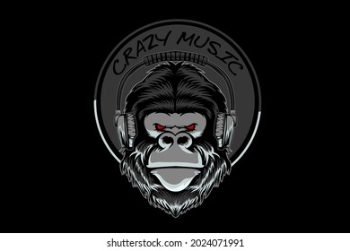 gorilla hand drawn illustration design with highlight style