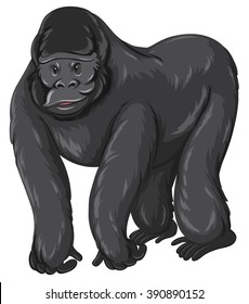 Gorilla with happy face illustration