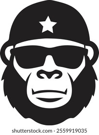 Gorilla happy logo vector icon
