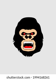 Gorilla head cartoon icon vector design.