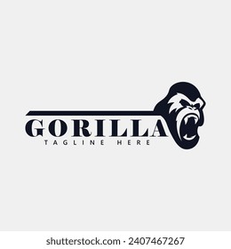 gorilla head design logo. vector