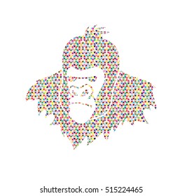 Gorilla Head designed using colorful mosaic pattern graphic vector.