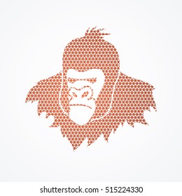 Gorilla Head designed using geometric pattern graphic vector.