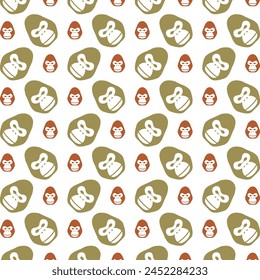 Gorilla head especial trendy multicolor repeating pattern vector illustration background design