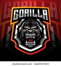 Gorilla Head Esport Mascot Logo Desain Stock Vector (Royalty Free ...