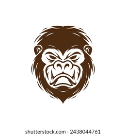 gorilla head with a fierce face