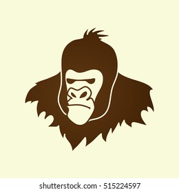 Gorilla Head graphic vector.