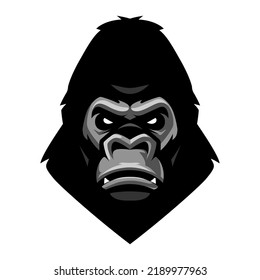 Gorilla Head Icon. Monkey Logo. Animal Label. Ape Mascot. T Shirt Print.