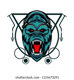 Gorilla Head Illustration