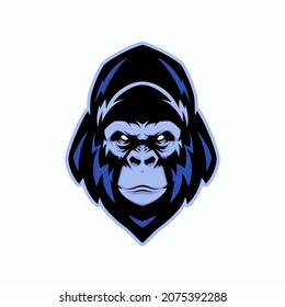 gorilla head illustration e sport logo team 