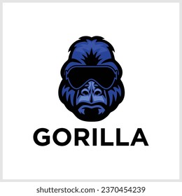 Gorilla head illustration mascot digital drawing for tshirt, book, cover.etc