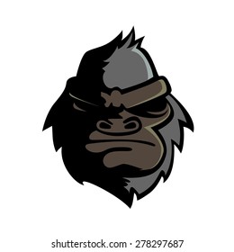 Gorilla head isolated vector