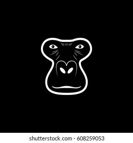Gorilla head logo. Animal mascot logotype. Vector illustration. 