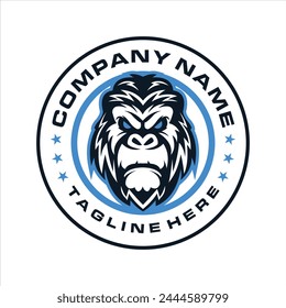 gorilla head logo character, design inspiration, illustration, vector